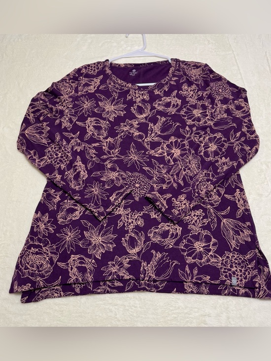 Talbots Tops - T By Talbots Long Sleeve T-Shirt Top Purple Floral Multi Color Stretch Size Lp
